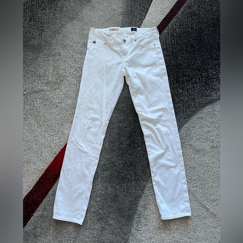 AG Adriano Goldschmied White The Stilt Cigarette Leg Jeans